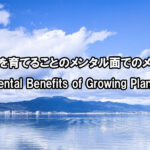 植物を育てることのメンタル面でのメリット　Mental Benefits of Growing Plants